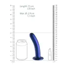 Gluds silikona G-punkta dildo – 14,5 cm (6″) – Metālisks Foto 9