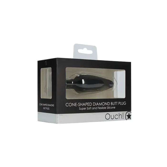 Cone-Shaped Diamond Butt Plug – Black