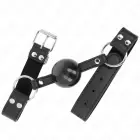 KINK Soft Silicone Ball Gag 4cm with Adjustable Leatherette Strap – Black — Photo 2