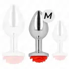 KINK анальная пробка из нержавеющей стали Rose – 7 cm – M – Красный — Фото 2