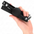 KINK silikona bumbiņas knevelis Model 1 – 4 cm melns ar regulējamu siksnu — Foto 4