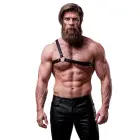 Fetish Submissive Attitude Men’s Crossed Shoulder Vegan Leather Harness – One Size – Black — Photo 1