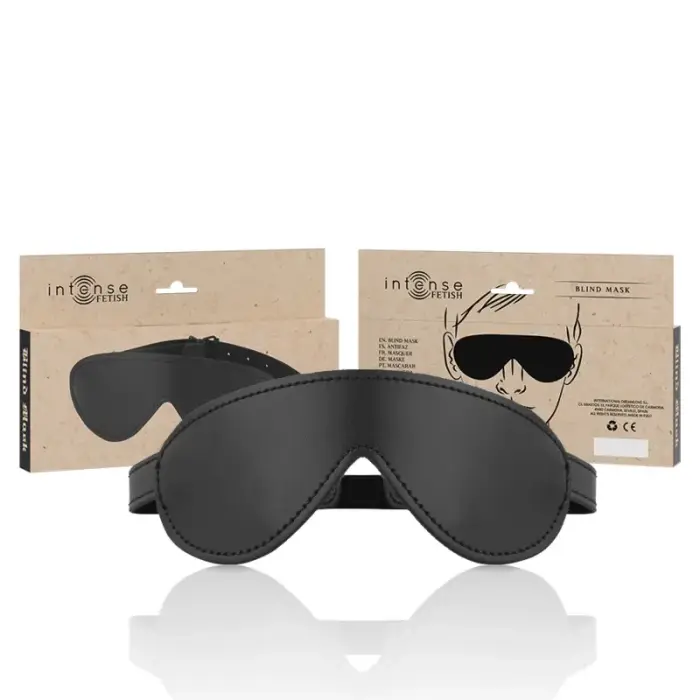 INTENSE FETISH Vegan Leather Sleep Mask – Adjustable – Black