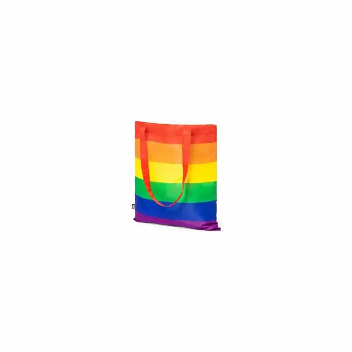 Сумка-шоппер Pride с радужным флагом 210T RPET, легкая и экологичная, с ручками 70 см