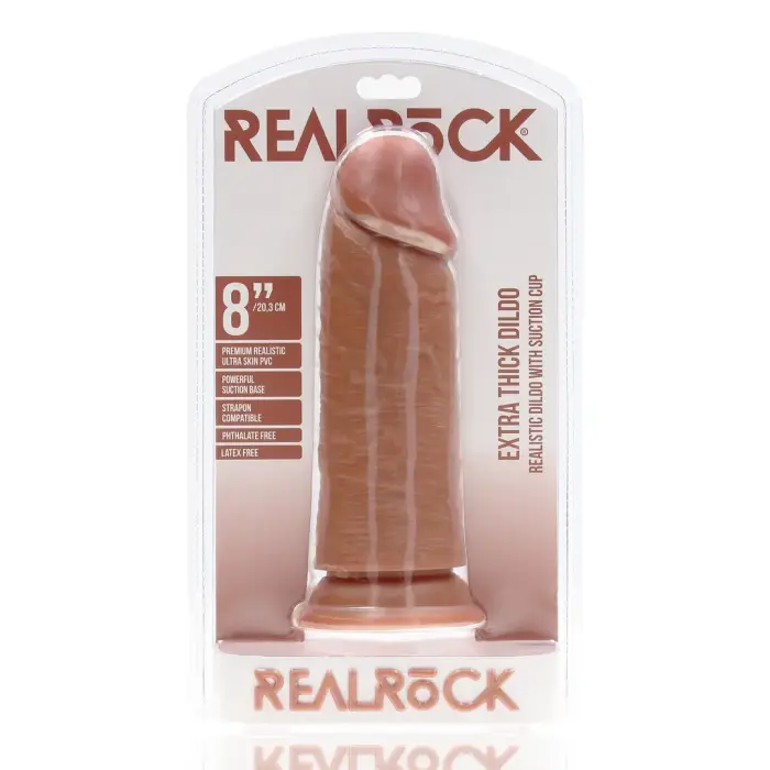 Īpaši biezs taisns dildo – 20.3 cm (8″) – miesas krāsa