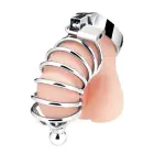 Blueline Stainless Steel Cage with Perineal Extension – 10.5 cm (4.1″) – Silver — Photo 3