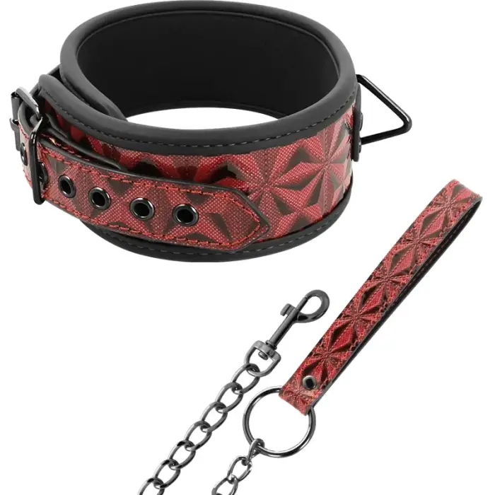 Begme Red Edition – ошейник из веганской кожи с цепью и неопреновой подкладкой