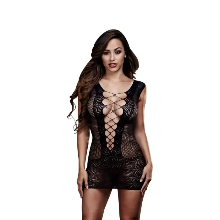 Baci Ultra Corset Dress One Size – Black Lace, Adjustable Lacing