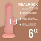 Vive REA224 – realistlik silikoonist dildo libiseva nahaga – ihuvärvi – 15,5 cm — Foto 5