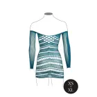 Tīkliņa minikleita ar garām piedurknēm – zila – One Size Foto 9