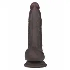 LoveToy Sliding Skin Pro II – divslāņu reālistisks silikona dildo – melns – 17,8 cm (7'') — Foto 4