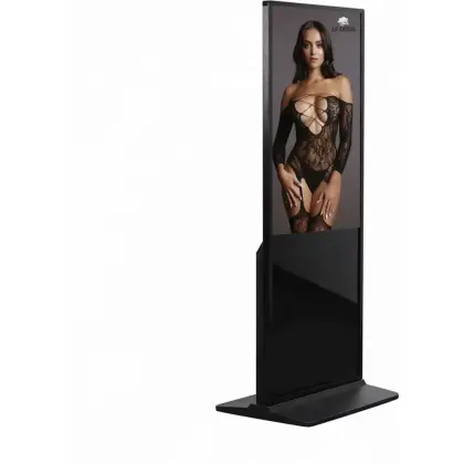 Qbic 43" Indoor Digital Kiosk IR Touchscreen, Black, Android 11, WiFi, LAN
