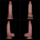 LoveToy Sliding Skin Pro II Dual Layer Silicone Dong – realistiškas dviejų sluoksnių silikoninis dildo – 17,8 cm — Nuotrauka 16