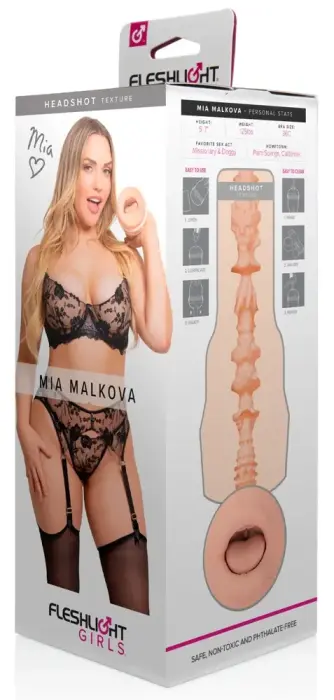 Fleshlight Mia Malkova Headshot Mouth Masturbator – 25 cm – Skin