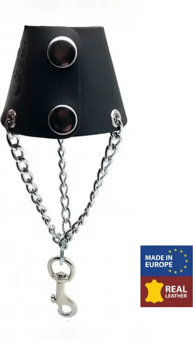 Rimba Leather Parachute – nahast munandilangevari kettide ja konksuga – must