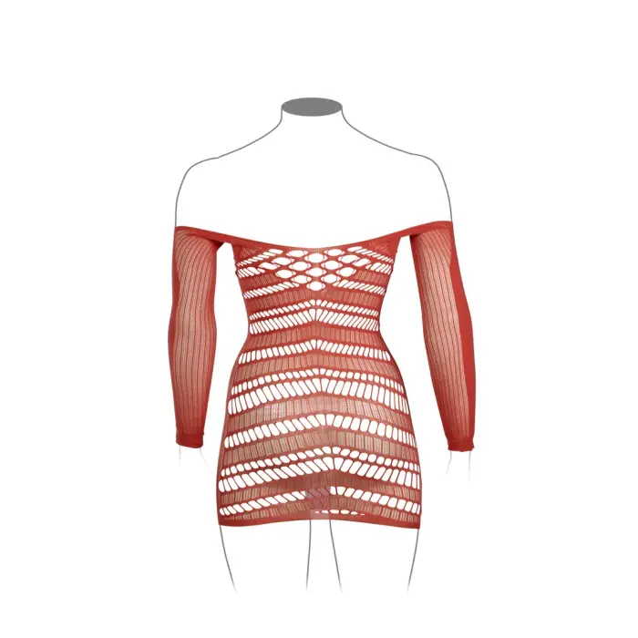 Garām piedurknēm tīkliņa mini kleita – Queen Size Foto 14