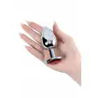 TOYFA Metāla anālais spraudnis ar sarkanu dārgakmeni – 10 cm (4″) — Foto 3