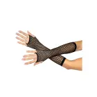 Leg Avenue kolmnurkse võrkmustriga sõrmedeta kindad – mustad – One Size — Foto 1