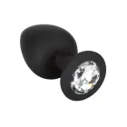 Silicone Anal Plug Kit with Gemstones – 3-Piece Set – Black — Photo 9