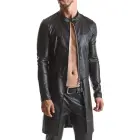 RMMario001 Wetlook paltas su sidabriniu užtrauktuku ir raudonais akcentais – juodas – L — Nuotrauka 1