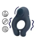 Loveline vibrējošs dzimumlocekļa gredzens ar klitora stimulāciju – indigo zils — Foto 10