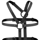 Fetish Submissive Adjustable Vegan Leather Torso & Arm Harness – Black — Photo 4