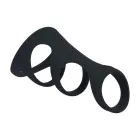 LEVELZ 3 Loop Silicone Cockring – Black — Photo 4