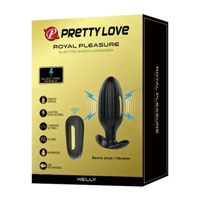 PRETTY LOVE Kelly anālais spraudnis un erekcijas gredzens ar elektrisko šoku – Balts