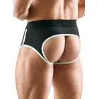 Svenjoyment Herren Jock – men's sporty jock with white piping and zip – black – M — Photo 4