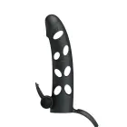 PRETTY LOVE – vibruojanti varpos rankovė su sėklidžių juosta – 17 cm – juoda — Nuotrauka 5
