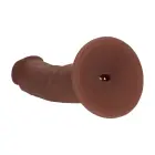 Dual Density izliekts reālistisks vibrējošs dildo ar piesūcekni – 20.3 cm (8″) – brūns — Foto 4