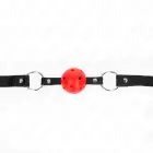 KINK Model 1 dobs sarkans silikona bumbiņas knevelis 4.5cm – regulējama siksna — Foto 4