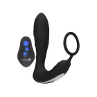 E-Stim Vibrating Plug & Adjustable Ring Set with Remote Control – Black — Photo 1