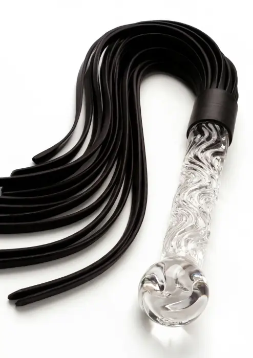 TOYJOY Crystal ādas pātaga – caurspīdīga