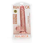 Sirge realistlik dildo munanditega ja iminapaga – 23 cm (9″) – nahavärv — Foto 1