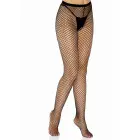 Leg Avenue сетчатые колготки с подвязками и открытой промежностью – чёрные – One Size — Фото 2
