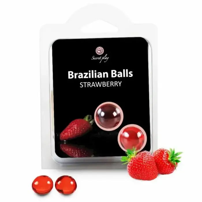 Secret Play Brazilian Balls massaažiõli kuulid – maasikas – 2 tk