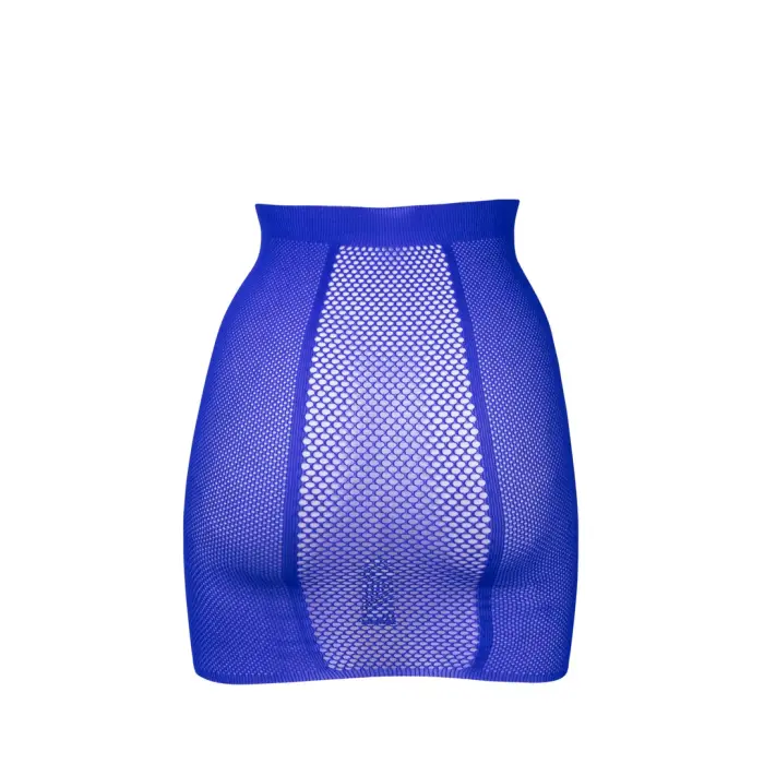 High-Waist Fishnet Skirt with Tie Dye Effect – Blue – One Size Photo