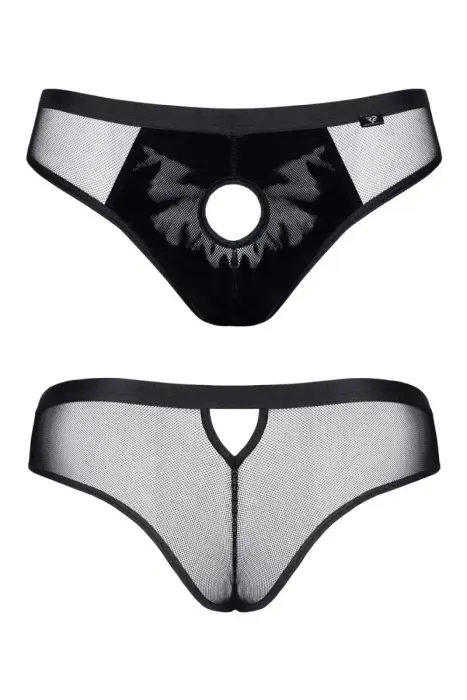 Brasiilia stiilis püksikud avatud jalgevahega – mustad – S Photo