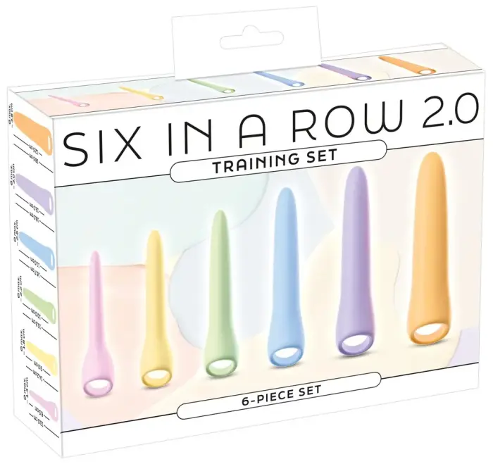 Sešu gabalu treniņu dildo komplekts 2.0 – Daudzkrāsains