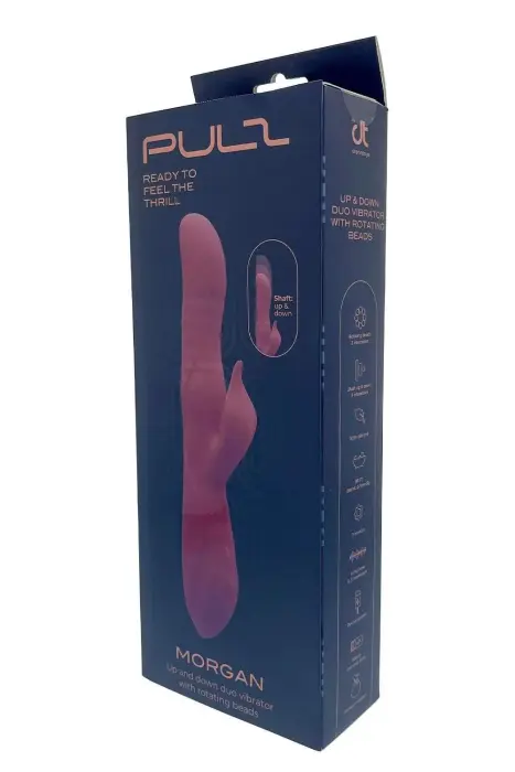 PULZ MORGAN divfunkciju vibrators ar virzienu kustību un rotējošām pērlēm – rozā