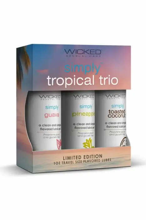 Wicked Simply Tropical Trio – набор лубрикантов на водной основе, веганский – 3 x 30 мл