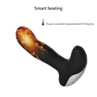 Silicone Prostate Massager with Pulsating Function, Heating and Remote Control – Black — Photo 4