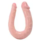 U-veida reālistisks dubultais dildo – 20 cm (8″) – Rozā Foto 2