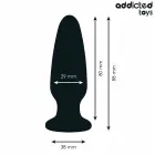 Addicted Toys silikoninis analinis kištukas S su dekoratyviniu akmeniu – 8.8 cm – Juodas — Nuotrauka 4