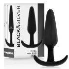 Black&Silver Hansel Silicone Anal Plug – 9.8 cm – Black — Photo 1