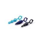 B-Vibe 3-Piece Beaded Anal Plug Set – Multicolored — Photo 4