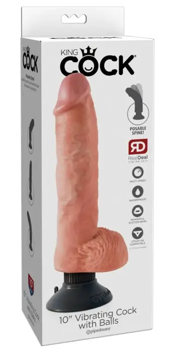 King Cock Realistic Penis Vibrator with Balls – 20.5 cm (8″)