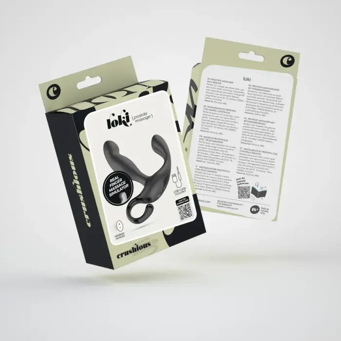 Loki – Rechargeable Prostate Massager with Remote Control – Black
