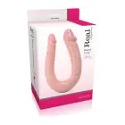 U-veida reālistisks dubultais dildo – 20 cm (8″) – Rozā Foto 1